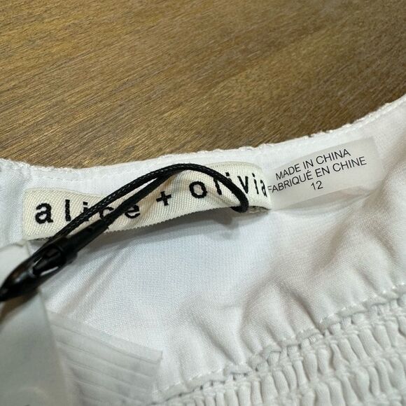 Alice + Olivia Lyndon Tiered Maxi Dress Cross Front Halter Eyelet Lace Open Back - Picture 8 of 14